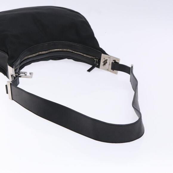 GUCCI Shoulder Bag Nylon Leather Black Silver 001 001 - Picture 7 of 12